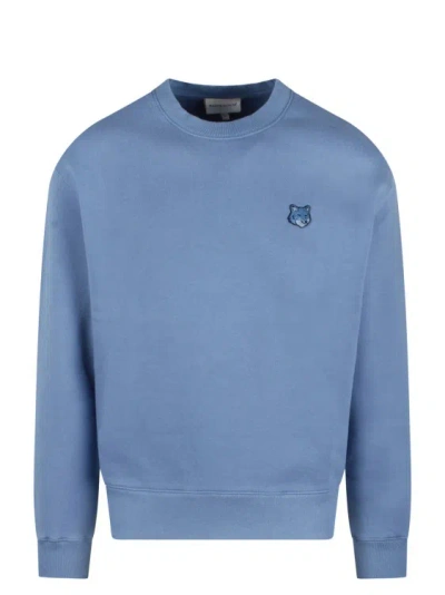 Maison Kitsuné Bold Fox Head Patch Sweatshirt In Blue