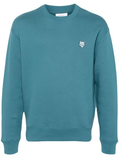 Maison Kitsuné Bold Fox Head Patch Sweatshirt In Blue