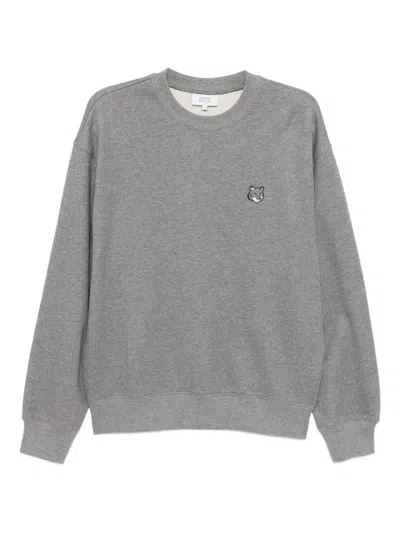 Maison Kitsuné Bold Fox Head Patch Sweatshirt In Gray