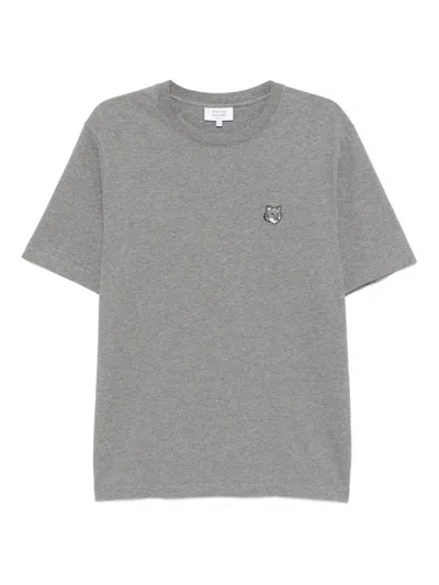 Maison Kitsuné Bold Fox Head Patch T-shirt In Gray