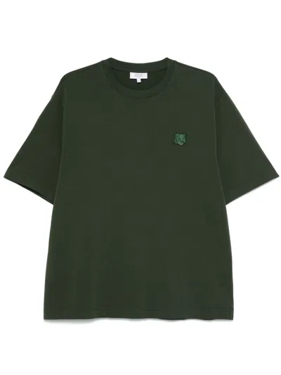 Maison Kitsuné Bold Fox Head Patch Oversize Tee Shirt In Ranger Green