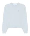 Maison Kitsuné Bold Fox Head Patch Sweatshirt In Sky Blue