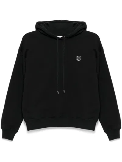 Maison Kitsuné Bold-fox-head-patched Hoodie In Black