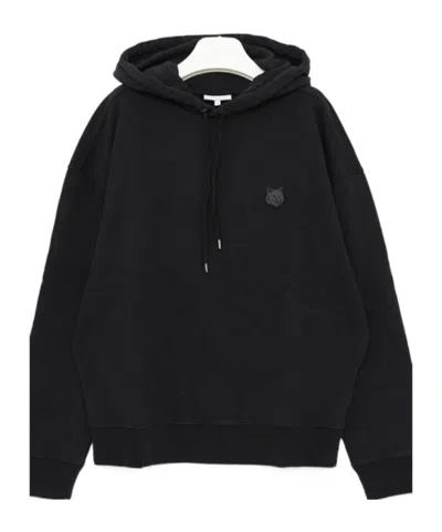 Maison Kitsuné Bold-fox-head-patched Hoodie In Black