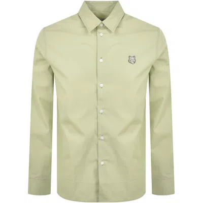 Maison Kitsuné Maison Kitsune Bold Fox Head Relaxed Shirt Green