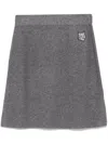 Maison Kitsuné Gray Bold Fox Head Patch Ribbed Miniskirt In 灰色