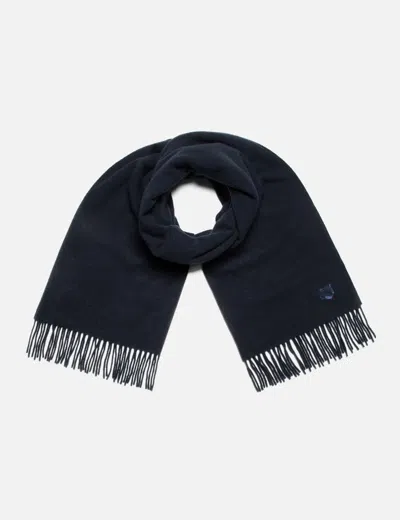 Maison Kitsuné Bold Fox Head Scarf In Blue