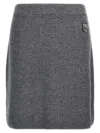 Maison Kitsuné Gray Bold Fox Head Patch Ribbed Miniskirt In Gray
