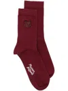 Maison Kitsuné Bold Fox Head Socks In Red