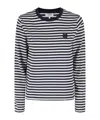 Maison Kitsuné Bold Fox Head Striped T-shirt In Multi