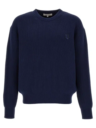 Maison Kitsuné Bold Fox Head Sweater In Blu