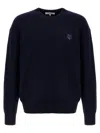 Maison Kitsuné Cotton Blend Cardigan With Iconic Frontal Patch In Blue
