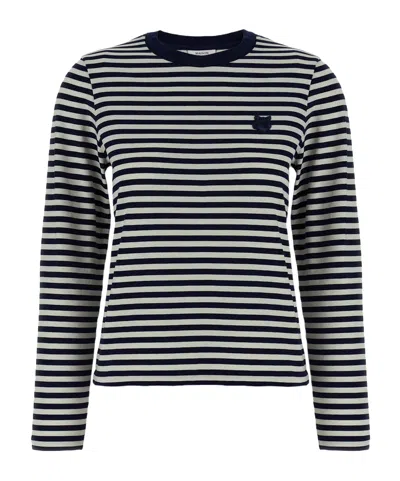 MAISON KITSUNÉ MAISON KITSUNÉ BOLD FOX HEAD STRIPED SWEATER