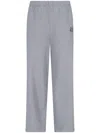 Maison Kitsuné Straight Trousers With Elastic Waistband And Pockets In Grey