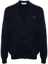 Maison Kitsuné Bold Fox Head Wool Cardigan In Black