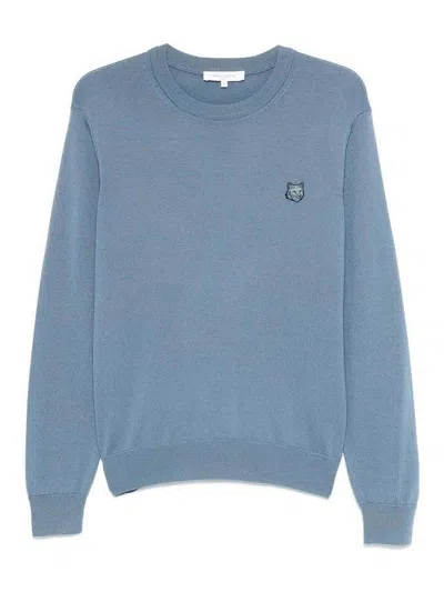 MAISON KITSUNÉ SUÉTER CUELLO REDONDO - AZUL