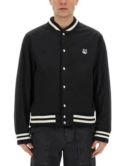 Pre-owned Maison Kitsuné Bomber Jacket With Logo In Black