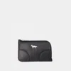 Maison Kitsuné Boogie Long Zipped Card Holder - Maison Kitsune - Leather - Black In Black