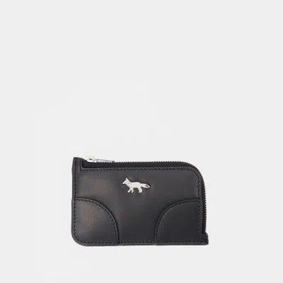 Maison Kitsuné Boogie Long Zipped Card Holder - Maison Kitsune - Leather - Black