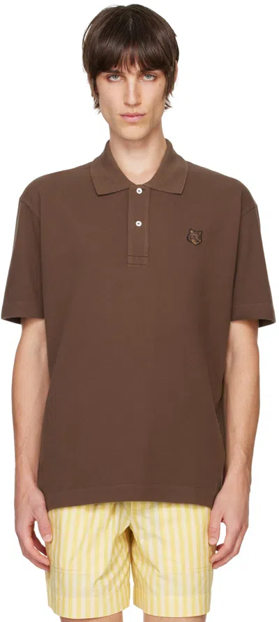 Maison Kitsuné Brown Bold Fox Head Patch Comfort Polo