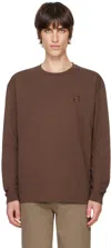 Maison Kitsuné Brown Bold Fox Head Patch Long Sleeve T-shirt In P296 Firewood