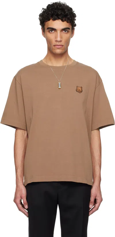 Maison Kitsuné Brown Bold Fox Head Patch Oversize T-shirt In 0112 Brunette