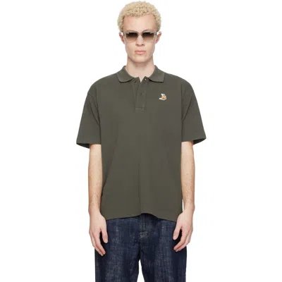 Maison Kitsuné Brown Dreaming Fox Comfort Polo In Green