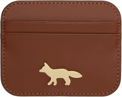 Maison Kitsuné Brown Edie Card Holder