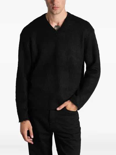 Maison Kitsuné Brushed-finish Sweater In Black