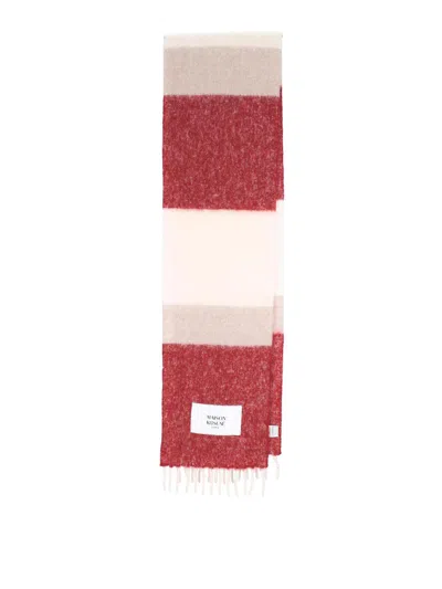 Maison Kitsuné Alpaca Blend Scarf In Red