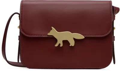 Maison Kitsuné Burgundy Edie Bag In Red