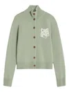 Maison Kitsuné Button-fastening Cardigan In Green