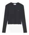 Maison Kitsuné Button-up Ribbed Cardigan In Gray