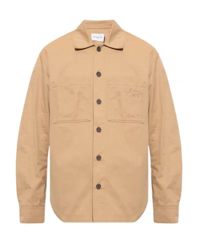 Maison Kitsuné Button-up Shirt Jacket In Nude