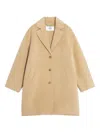 Maison Kitsuné Button Wool Coat In Neutral