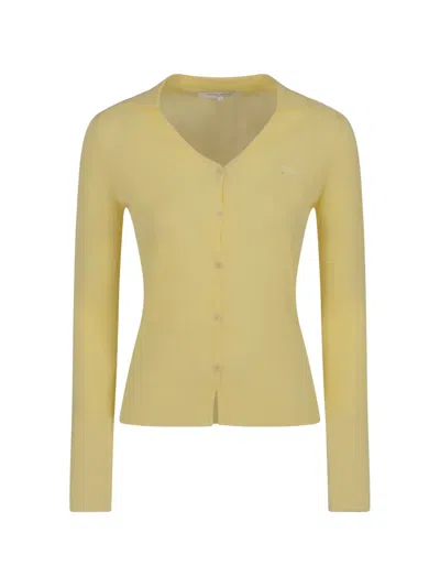 Maison Kitsuné Buttoned Cardigan In Yellow