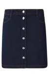 Maison Kitsuné Maison Kitsune Mini Gonna Denim Bottoni In Indigo