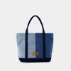 Maison Kitsuné Fox Head Medium Shopper Bag In Blue