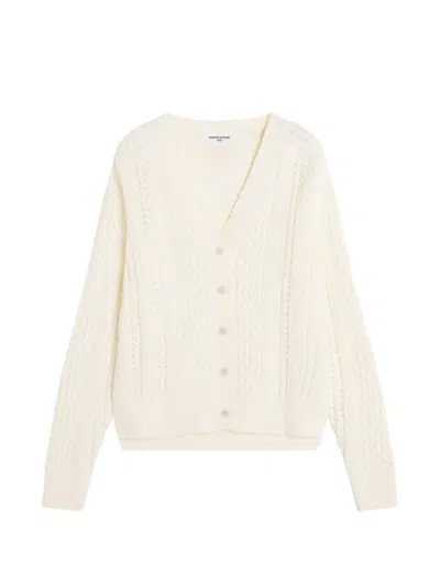 Maison Kitsuné Cable-knit Cardigan In Neutral