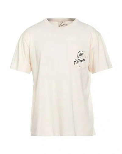 Maison Kitsuné Café Kitsuné Man T-shirt Cream Size M Cotton In Neutral