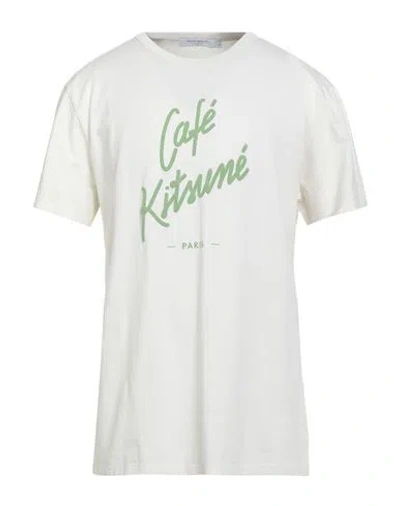 Maison Kitsuné Café Kitsuné Man T-shirt Ivory Size Xs Cotton In White
