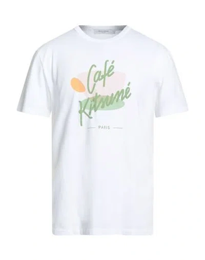 Maison Kitsuné Café Kitsuné Man T-shirt White Size L Cotton