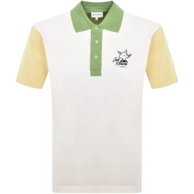 Maison Kitsuné Maison Kitsune Cafe Kitsune Polo T Shirt Beige In White