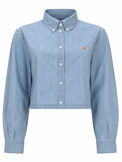 Maison Kitsuné Baby Fox Cropped Shirt In Multi