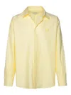 Maison Kitsuné Contour Fox Head-embroidery Cotton Shirt In Yellow