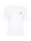 Maison Kitsuné T-shirt With Speedy Fox Application In Blanco