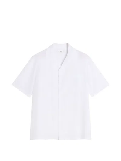 Maison Kitsuné Camp-collar Short-sleeve Shirt In White