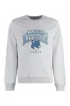 Maison Kitsuné Campus Fox Printed Cotton Sweatshirt In Gray