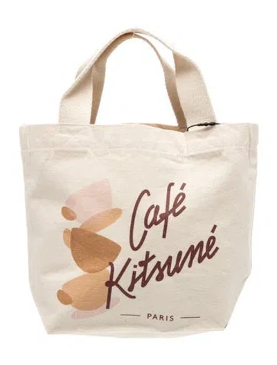 Pre-owned Maison Kitsuné Canvas Bucket Bag W/ Tags In Neutral