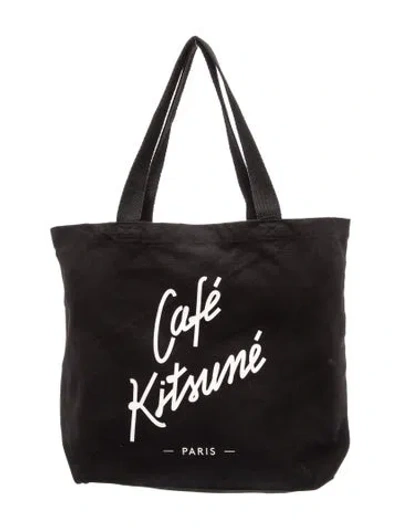Pre-owned Maison Kitsuné Canvas Cafe Kitsune In Black